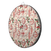 Red Toile Chinoiserie Christmas Ornaments Dartscheibe (Vorderseite rechts)