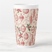 Red Toile Chinoiserie Christmas Ornaments Milchtasse (Vorderseite)