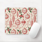 Red Toile Chinoiserie Christmas Ornaments Mousepad (Mit Mouse)