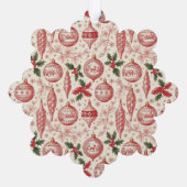 Red Toile Chinoiserie Christmas Ornaments Ornament Karte (Rückseite)
