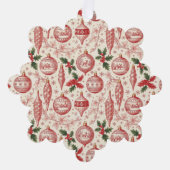 Red Toile Chinoiserie Christmas Ornaments Ornament Karte (Vorderseite)