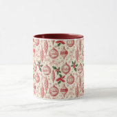 Red Toile Chinoiserie Christmas Ornaments Tasse (Zentrum)
