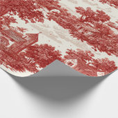 Red Toile Countryside Scene (8) Geschenkpapier (Ecke)