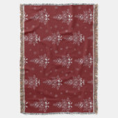 Red Toile De Jouy Coquette Christmas Foliage Decke (Vorderseite Vertikal)