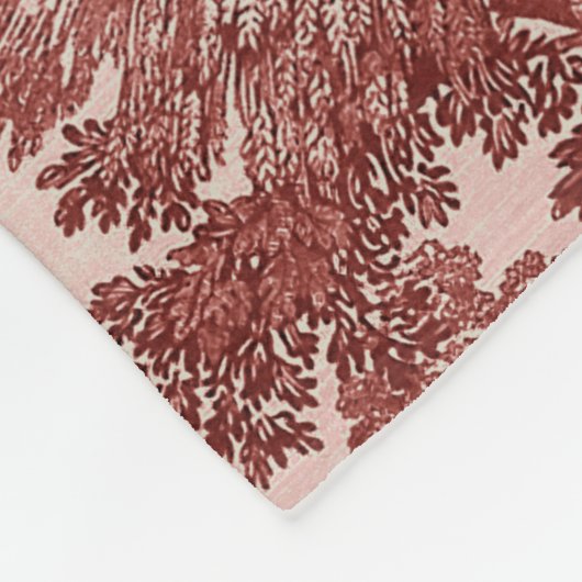 Red Toile de Jouy Fleecedecke (Ecke)