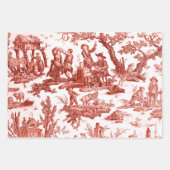 Red Toile de Jouy Geschenkpapier Set (Vorderseite)