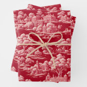 Red Toile de Jouy Geschenkpapier Set (Beispiel)