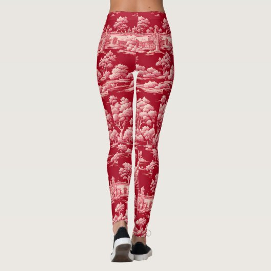 Red Toile de Jouy Leggings (Rückseite)