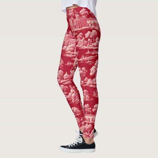 Red Toile de Jouy Leggings (Links)