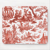 Red Toile de Jouy Mousepad (Vorne)