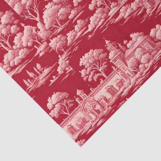 Red Toile de Jouy Seidenpapier (Detail)