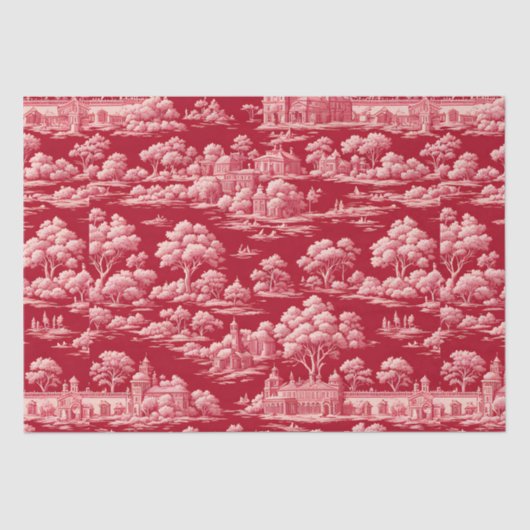 Red Toile de Jouy Seidenpapier (Vorderseite)