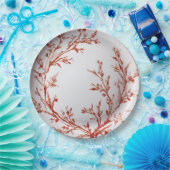 Red Toile Elegant Christmas Pappteller (Party)