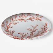 Red Toile Elegante Pappteller (Schrägansicht)