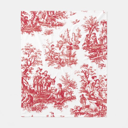 Red Toile Fleecedecke (Vorderseite)