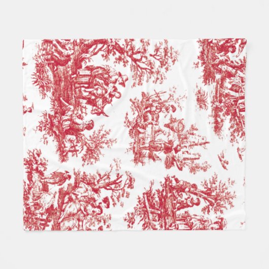 Red Toile Fleecedecke (Vorderseite (Horizontal))