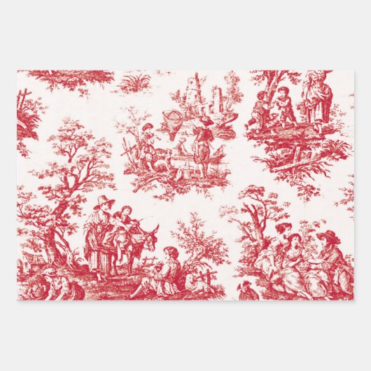 Red Toile Geschenkpapier Set (Vorderseite 3)