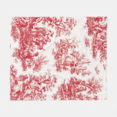 Red Toile Holiday Fleecedecke (Vorderseite (Horizontal))