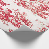 Red Toile Holiday Geschenkpapier (Ecke)