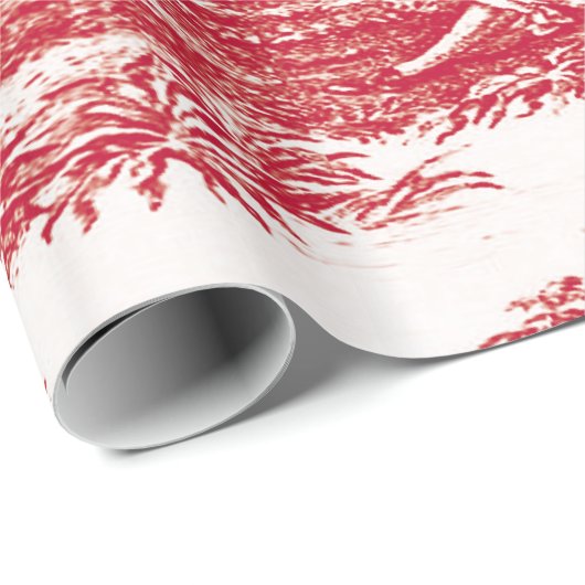 Red Toile Holiday Geschenkpapier (Rolleneckpunkt)