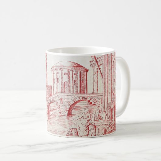 Red Toile Kaffeetasse (VorderseiteRechts)