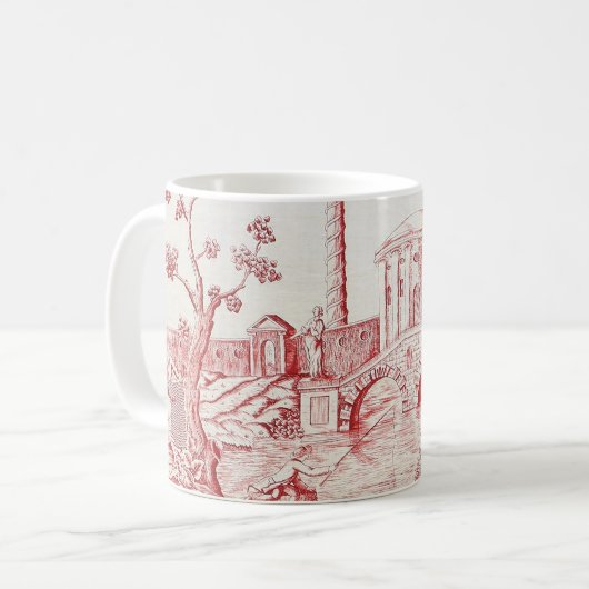 Red Toile Kaffeetasse (Vorderseite Links)