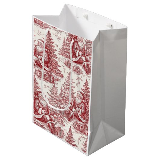 Red Toile Mittlere Geschenktüte (Vorderseite Schrägansicht)