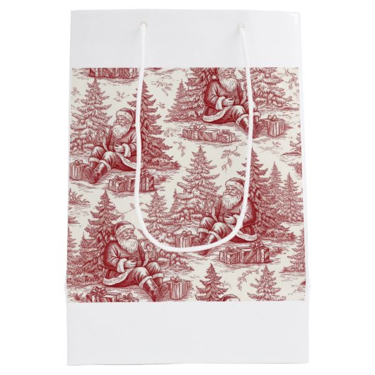 Red Toile Mittlere Geschenktüte (Rückseite)