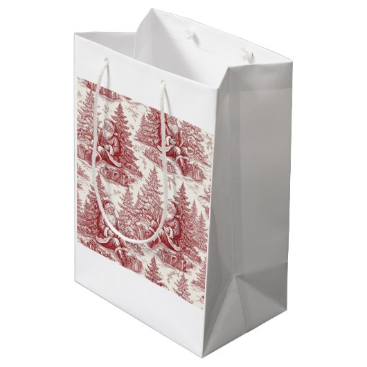 Red Toile Mittlere Geschenktüte (Rückseite Schrägansicht)