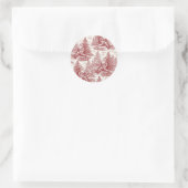Red Toile Runder Aufkleber (Tasche)