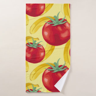 Red tomato and fruits seamless pattern designabstr badehandtuch