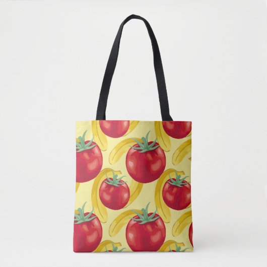 Red tomato and fruits seamless pattern designabstr tasche (Vorderseite)