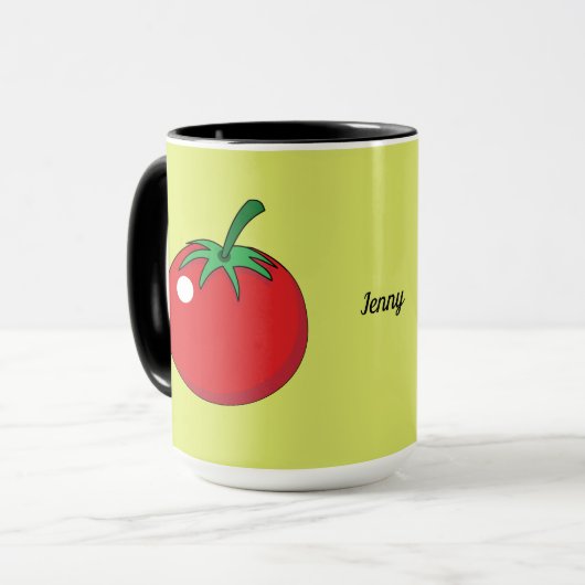 Red Tomato | Name oder Text hinzufügen Tasse (Vorderseite Links)
