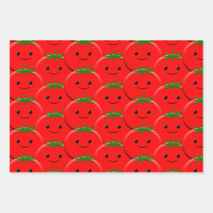 Red Tomato Pattern Geschenkpapier Set