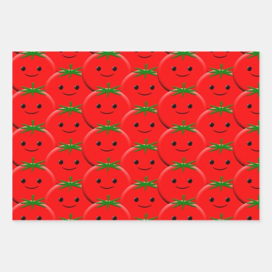 Red Tomato Pattern Geschenkpapier Set (Vorderseite)