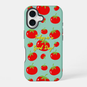Red Tomato Pattern iPhone 16 Hülle