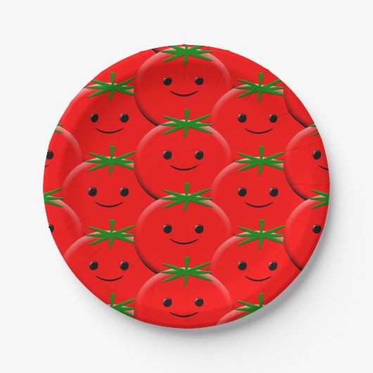 Red Tomato Pattern Pappteller (Vorderseite)