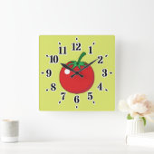 Red Tomato Quadratische Wanduhr (Zuhause)