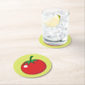 Red Tomato Runder Pappuntersetzer (Vor Ort)
