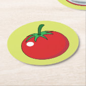 Red Tomato Runder Pappuntersetzer (Angewinkelt)