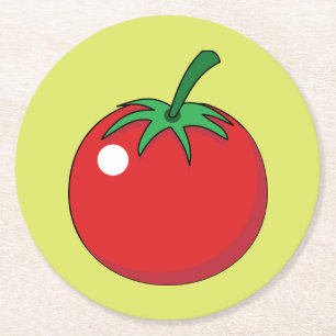 Red Tomato Runder Pappuntersetzer