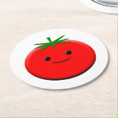Red Tomato Runder Pappuntersetzer (Angewinkelt)