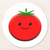 Red Tomato Runder Pappuntersetzer (Vorderseite)