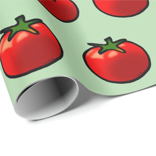 Red Tomato Whimsical Custom Art Geschenkpapier (Rolleneckpunkt)