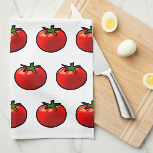 Red Tomato Whimsical Custom Art Geschirrtuch (Viertel Falte)