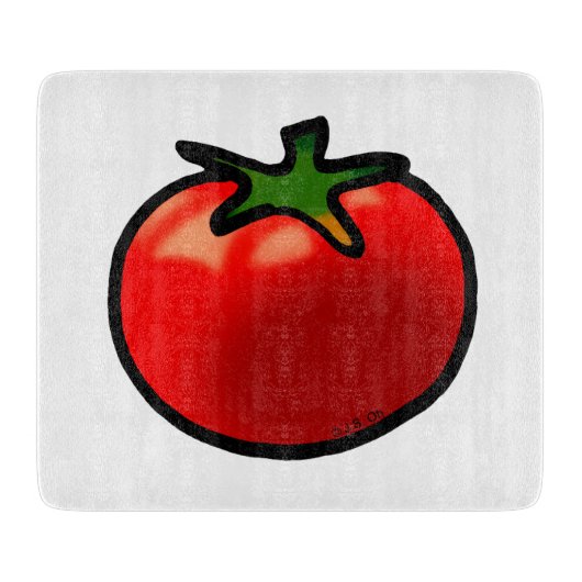 Red Tomato Whimsical Custom Art Schneidebrett (Vorderseite)