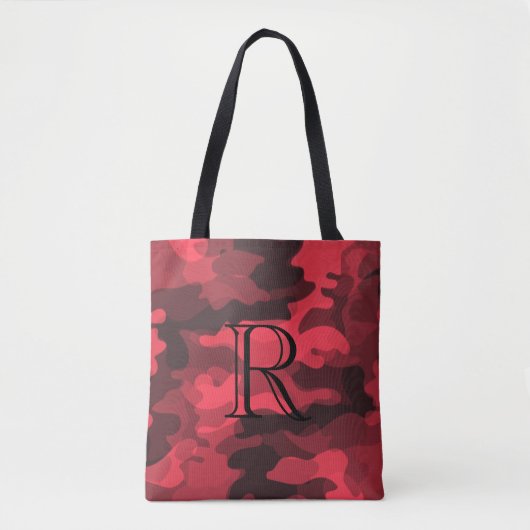 Red Tone Camouflage Muster mit Monogramm Tasche (Vorderseite)