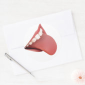 RED TONGUE WHITE TEETH RUNDER AUFKLEBER (Umschlag)