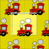 Red-Too Choo trainieren DIY-Hobby-Textilien Stoff (Kachel)