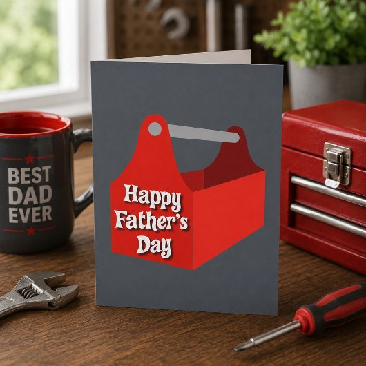 Red Toolbox Happy Vatertag Karte